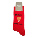 I Love Fried Food adult teen novelty crew socks
