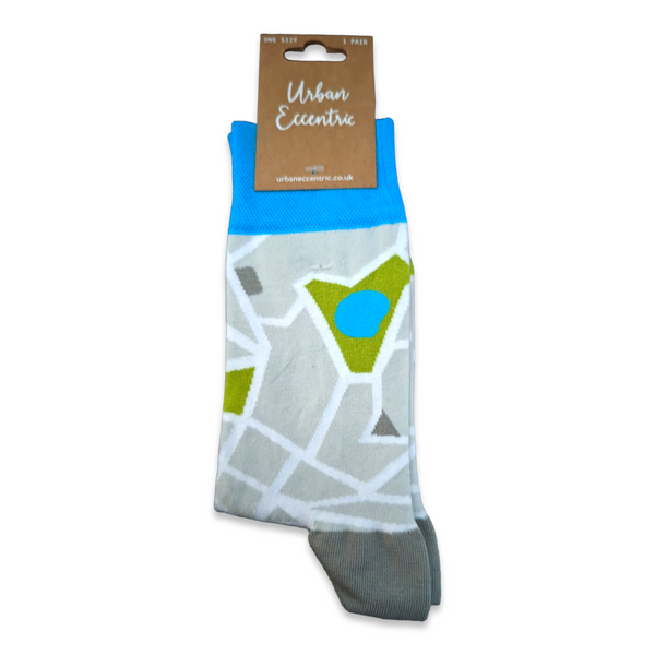 Street map unisex novelty crew socks gift size 6-11
