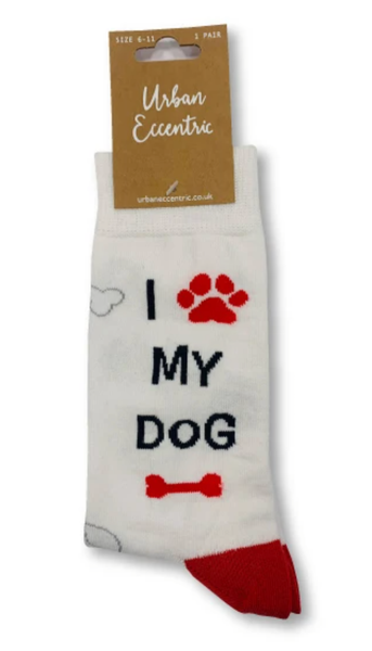 i love my dog socks size 6-11