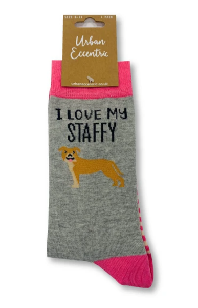 I love my staffy socks size 6-11