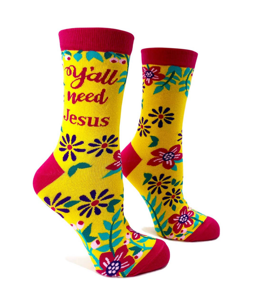 Y'all Need Jesus women's crew socks