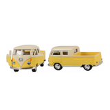VW 1963 pick-up van pull-back die cast model yellow