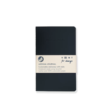 Recycled Leather Medium Journal - Charcoal Black