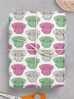 Pug Gift Wrap - pack of 2 sheets folded