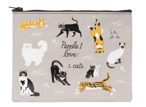 People I Love: Cats  Zipper Pouch by BlueQ