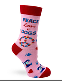Peace Love & Dogs women's crew socks
