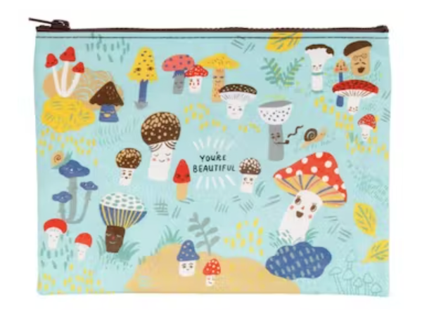 Cute L'il Mushrooms Zipper Pouch by Blue Q