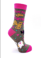 Fluff You You Fluffin' Fluff Sassy Women's Crew Socks with Cats