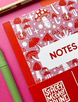 Pink Mushroom Pattern Notebook