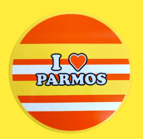 I Love Parmos round coaster