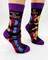 Destroy the Patriarchy Not the Planet Women's Crew Socks