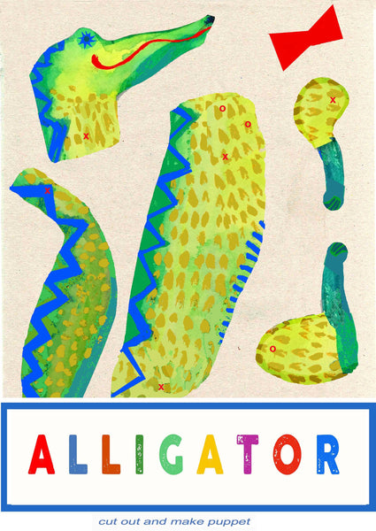 Cut Out and make Alligator puppet
