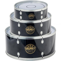 Drum Kit stacking Storage Tins set of three