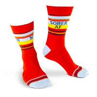 Sober AF retro style unisex socks